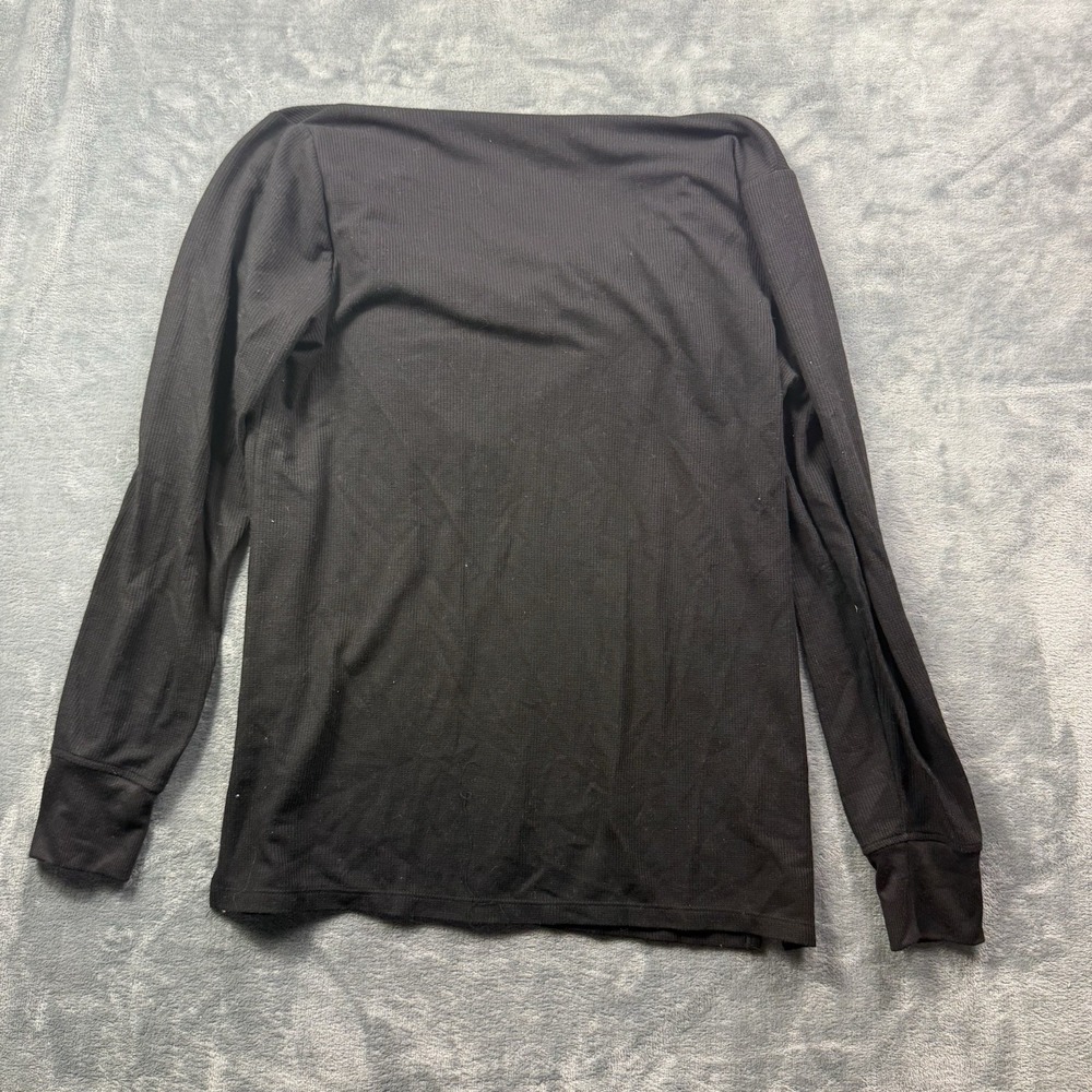 Michael Michael Kors Black Ribbed Cowl Neck Long Sleeve Top Women's Large - Picture 5 of 5